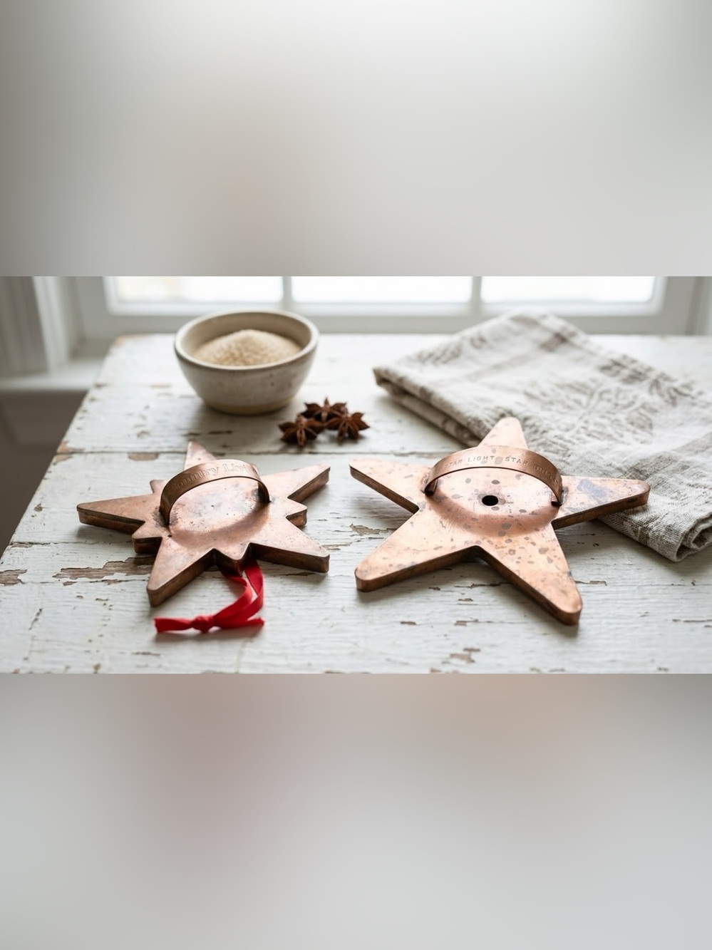 Vintage Copper Star Cookie Cutters Lot Country Living 1996 Star Light